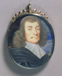 Retrato en miniatura de un hombre, posiblemente Sir John Wildman, 1675